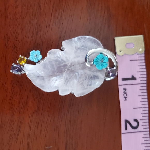 NWOT Sterling silver and Rose Quartz pedant with real gems - Picture 5 of 10